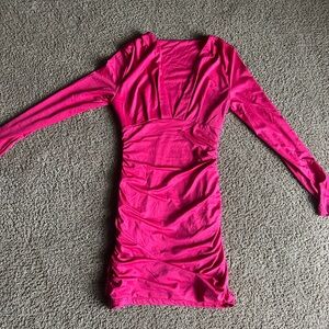 Vibrant Pink Long Sleeve Dress